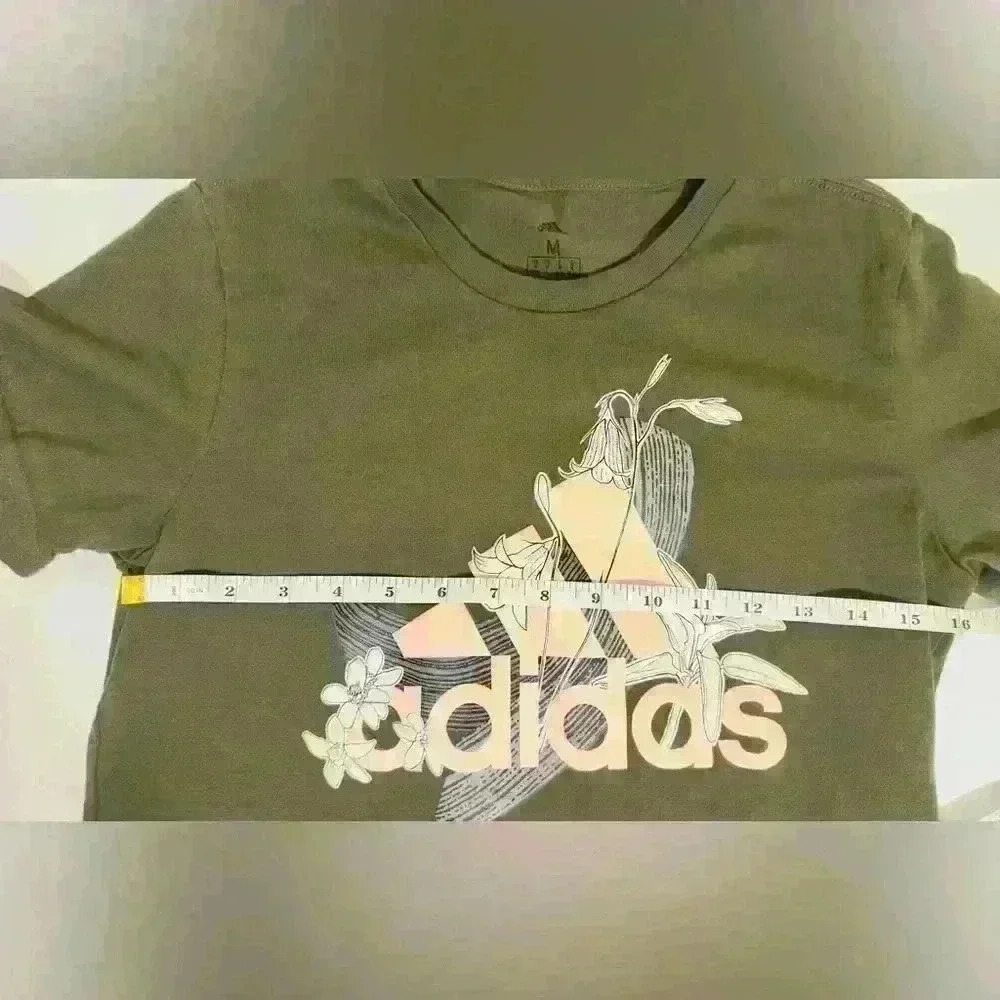 Adidas Nini Sum Graphic T-Shirt, Women’s Size Medium in Wild Pine color - Picture 8 of 13